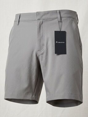 NWT Fabletics Men's Gray The Only Short Size 34 Athletic Gym Golf Stretch